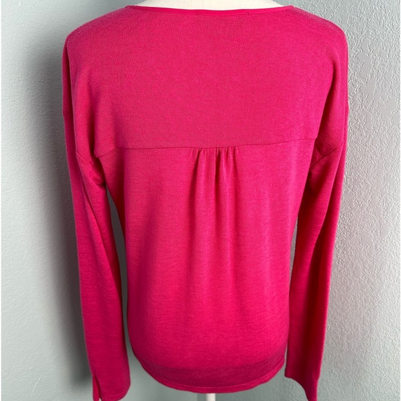 Sanctuary Sweater Size M Dark Pink V-Neck Long Sleeves Lightweight - Picture 8 of 12